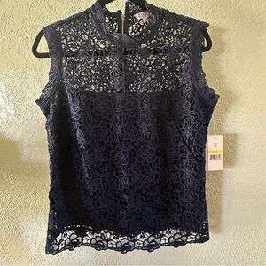 Nanette Lepore Navy Lace Blouse